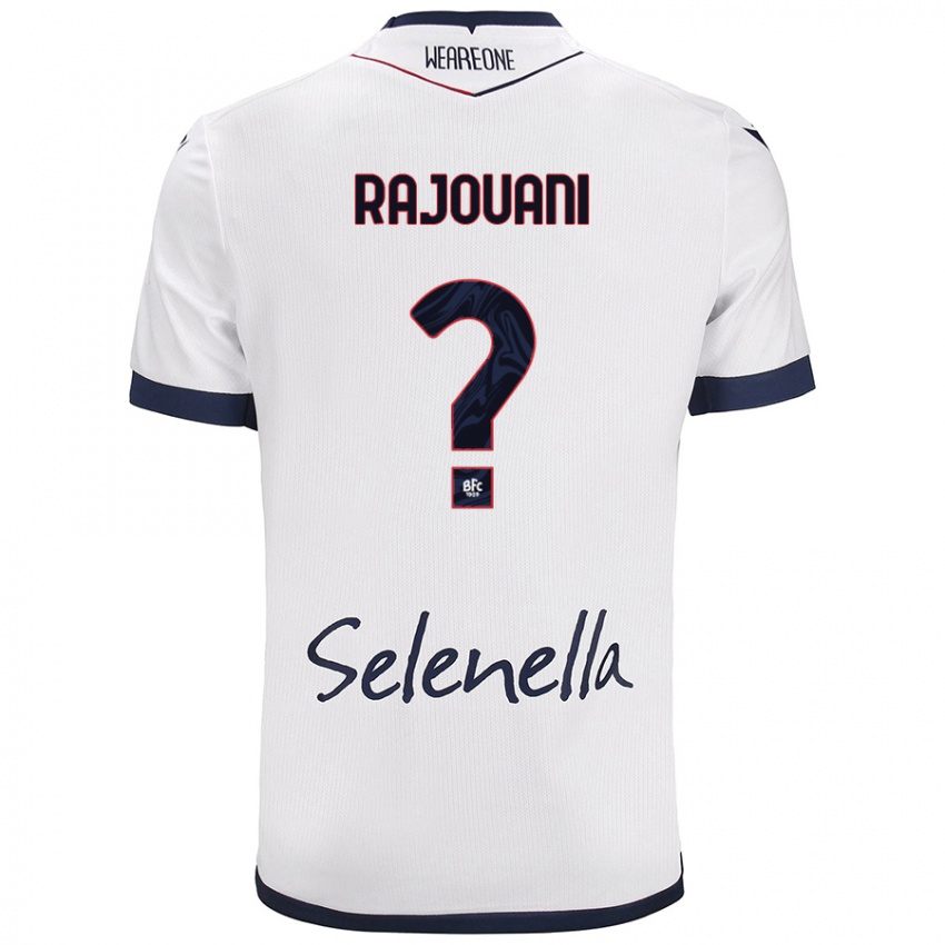 Femme Maillot Yassir Rajouani #0 Blanc Bleu Royal Tenues Extérieur 2024/25 T-Shirt Belgique