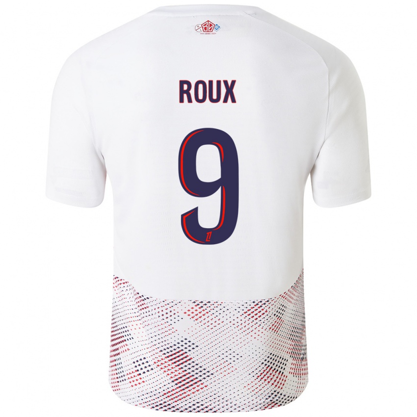 Femme Maillot Danielle Roux #9 Blanc Bleu Royal Tenues Extérieur 2024/25 T-Shirt Belgique