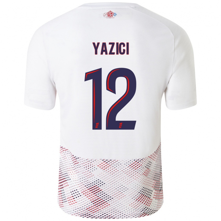 Femme Maillot Yusuf Yazici #12 Blanc Bleu Royal Tenues Extérieur 2024/25 T-Shirt Belgique