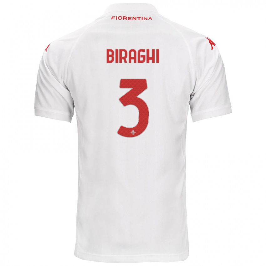 Damen Cristiano Biraghi #3 Weiß Auswärtstrikot Trikot 2024/25 T-Shirt Belgien