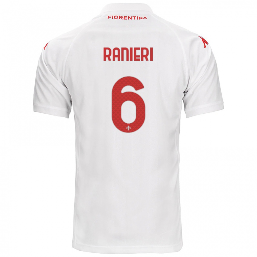 Dames Luca Ranieri #6 Wit Uitshirt Uittenue 2024/25 T-Shirt België