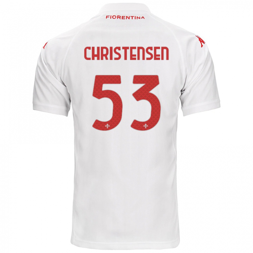 Damen Oliver Christensen #53 Weiß Auswärtstrikot Trikot 2024/25 T-Shirt Belgien