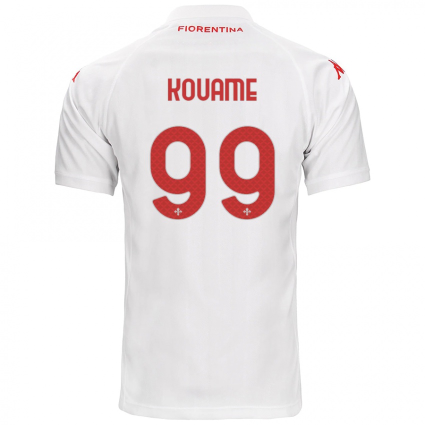 Femme Maillot Christian Kouame #99 Blanc Tenues Extérieur 2024/25 T-Shirt Belgique