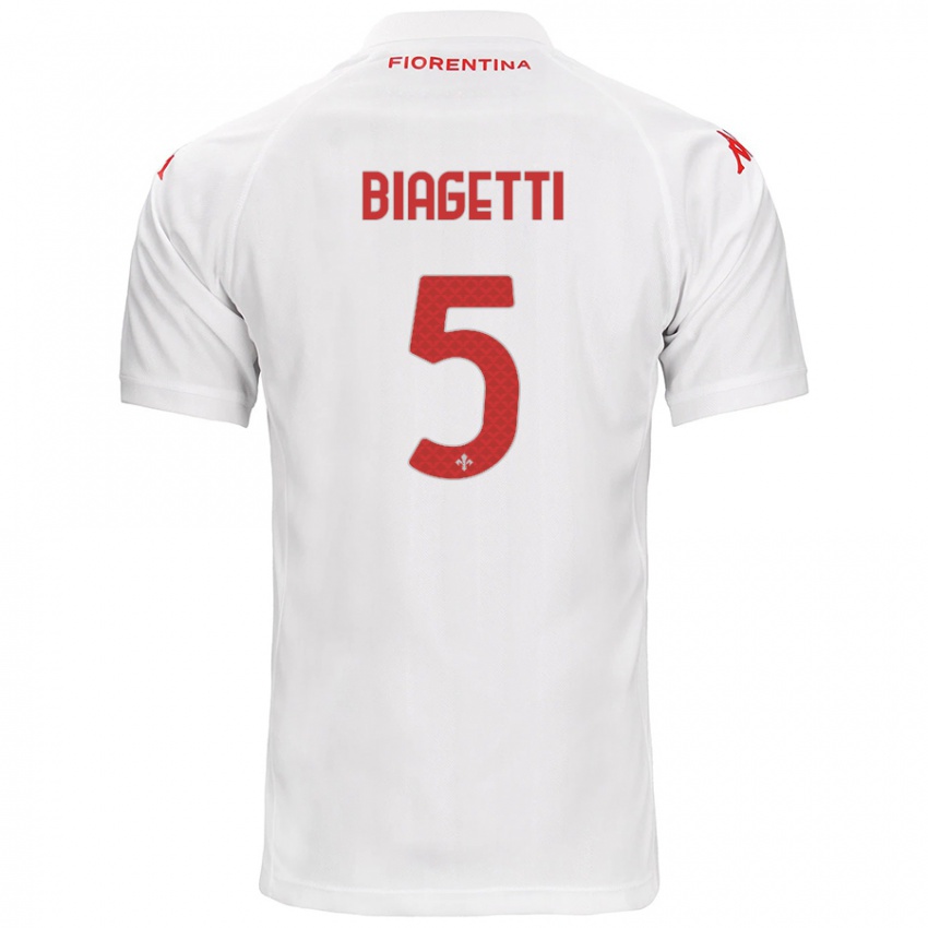 Dames Christian Biagetti #5 Wit Uitshirt Uittenue 2024/25 T-Shirt België