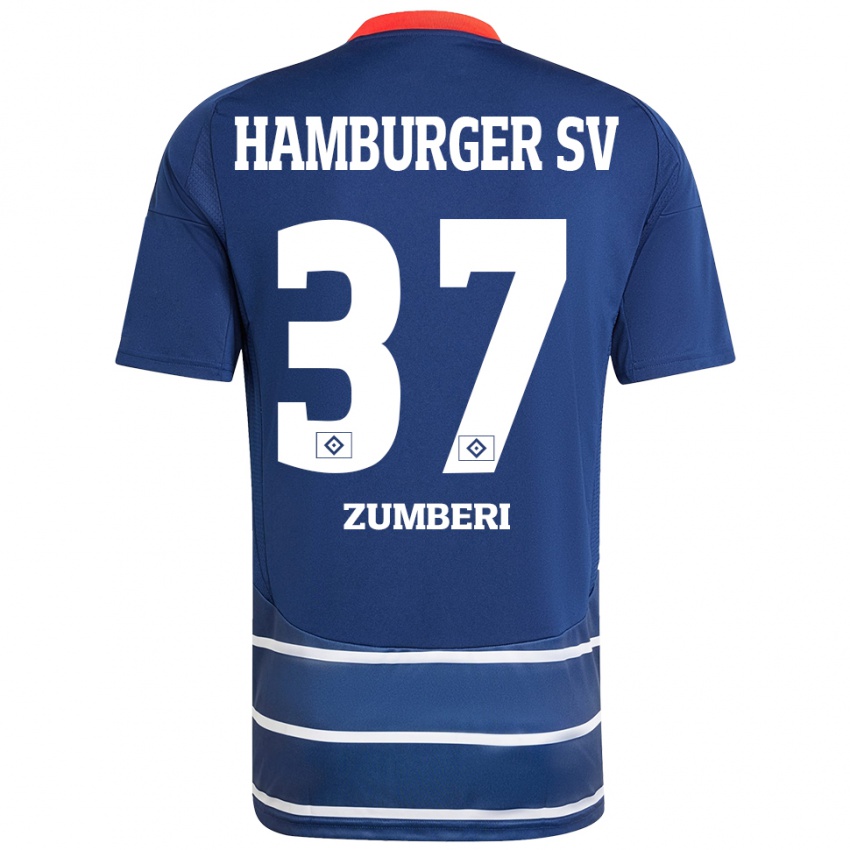 Dames Valon Zumberi #37 Donkerblauw Uitshirt Uittenue 2024/25 T-Shirt België