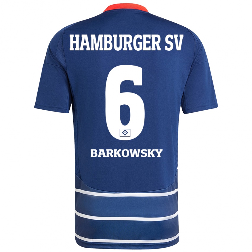 Dames Finn Barkowsky #6 Donkerblauw Uitshirt Uittenue 2024/25 T-Shirt België