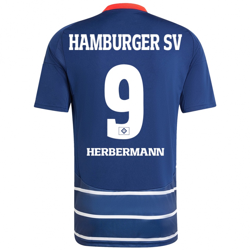 Dames Kevin Herbermann #9 Donkerblauw Uitshirt Uittenue 2024/25 T-Shirt België