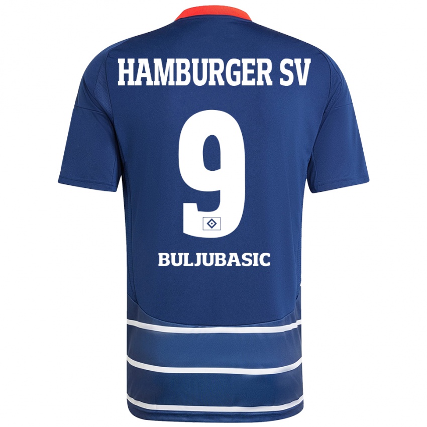 Dames Amer Buljubasic #9 Donkerblauw Uitshirt Uittenue 2024/25 T-Shirt België