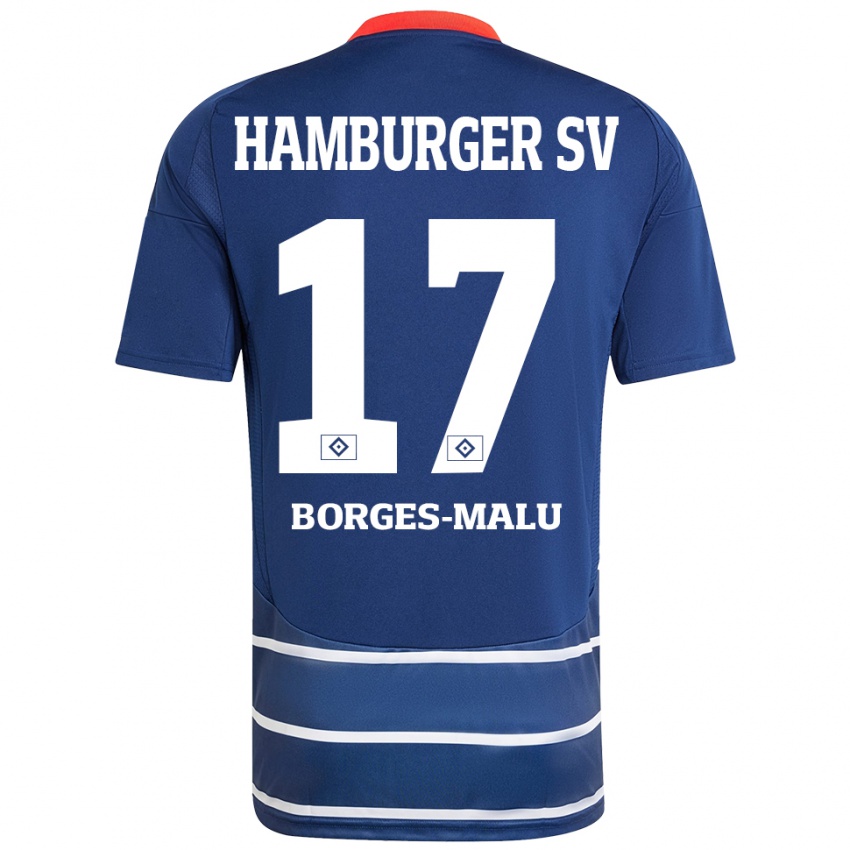 Femme Maillot Louis Borges-Malu #17 Bleu Foncé Tenues Extérieur 2024/25 T-Shirt Belgique