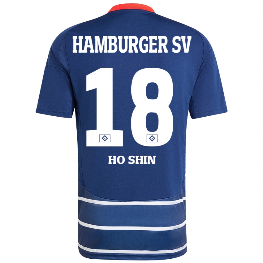 Femme Maillot Jae Ho Shin #18 Bleu Foncé Tenues Extérieur 2024/25 T-Shirt Belgique