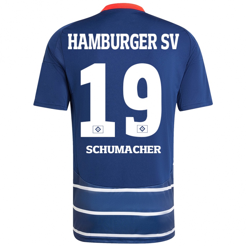 Femme Maillot Lukas Schumacher #19 Bleu Foncé Tenues Extérieur 2024/25 T-Shirt Belgique