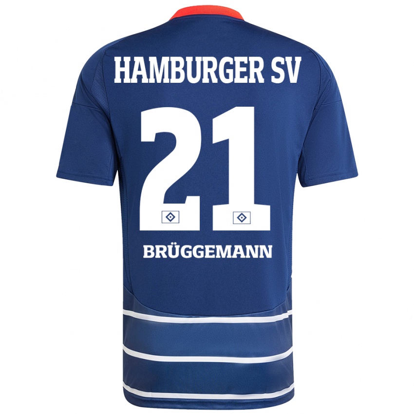 Femme Maillot William Brüggemann #21 Bleu Foncé Tenues Extérieur 2024/25 T-Shirt Belgique