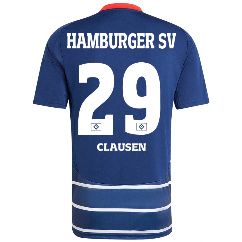 Femme Maillot Lina Clausen #29 Bleu Foncé Tenues Extérieur 2024/25 T-Shirt Belgique