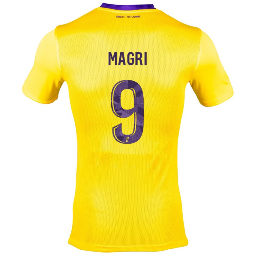 Damen Frank Magri #9 Gelb Lila Auswärtstrikot Trikot 2024/25 T-Shirt Belgien