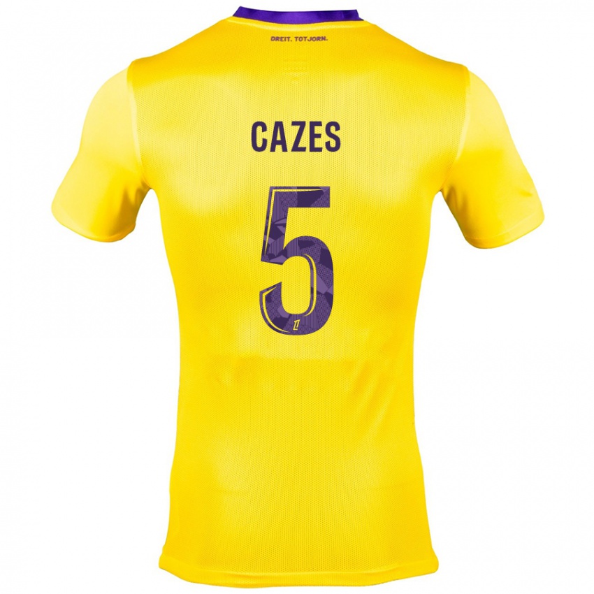 Dames Manon Cazes #5 Geel Paars Uitshirt Uittenue 2024/25 T-Shirt België