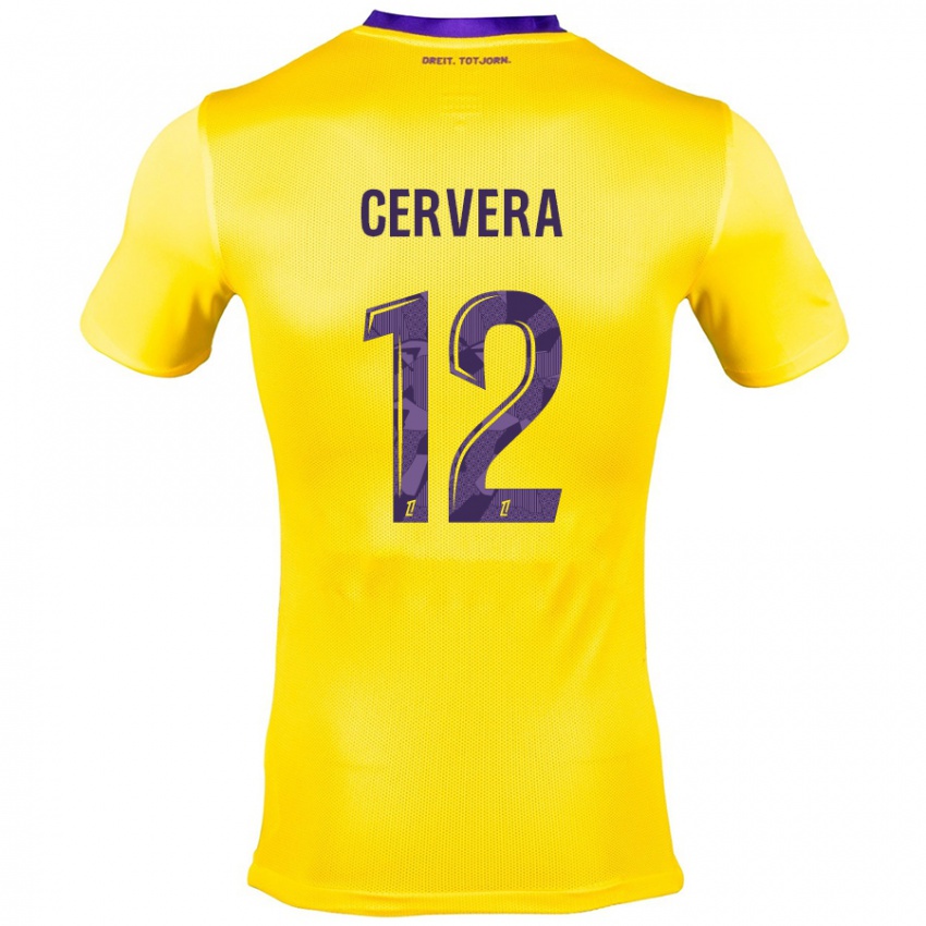 Dames Laurianne Cervera #12 Geel Paars Uitshirt Uittenue 2024/25 T-Shirt België