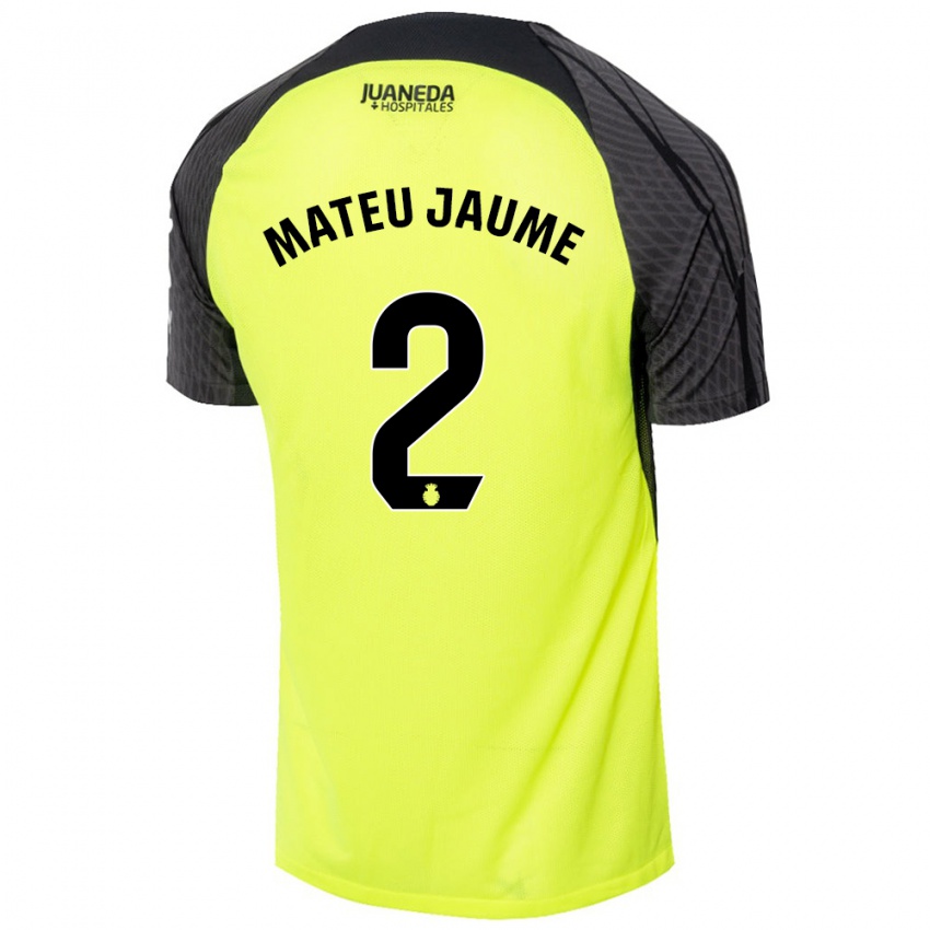 Dames Mateu Morey Bauza #2 Fluorescerend Groen Zwart Uitshirt Uittenue 2024/25 T-Shirt België