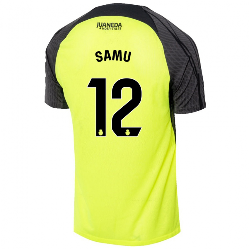 Dames Samú Costa #12 Fluorescerend Groen Zwart Uitshirt Uittenue 2024/25 T-Shirt België