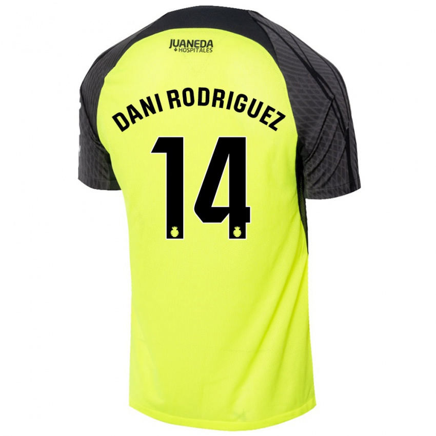 Dames Dani Rodríguez #14 Fluorescerend Groen Zwart Uitshirt Uittenue 2024/25 T-Shirt België