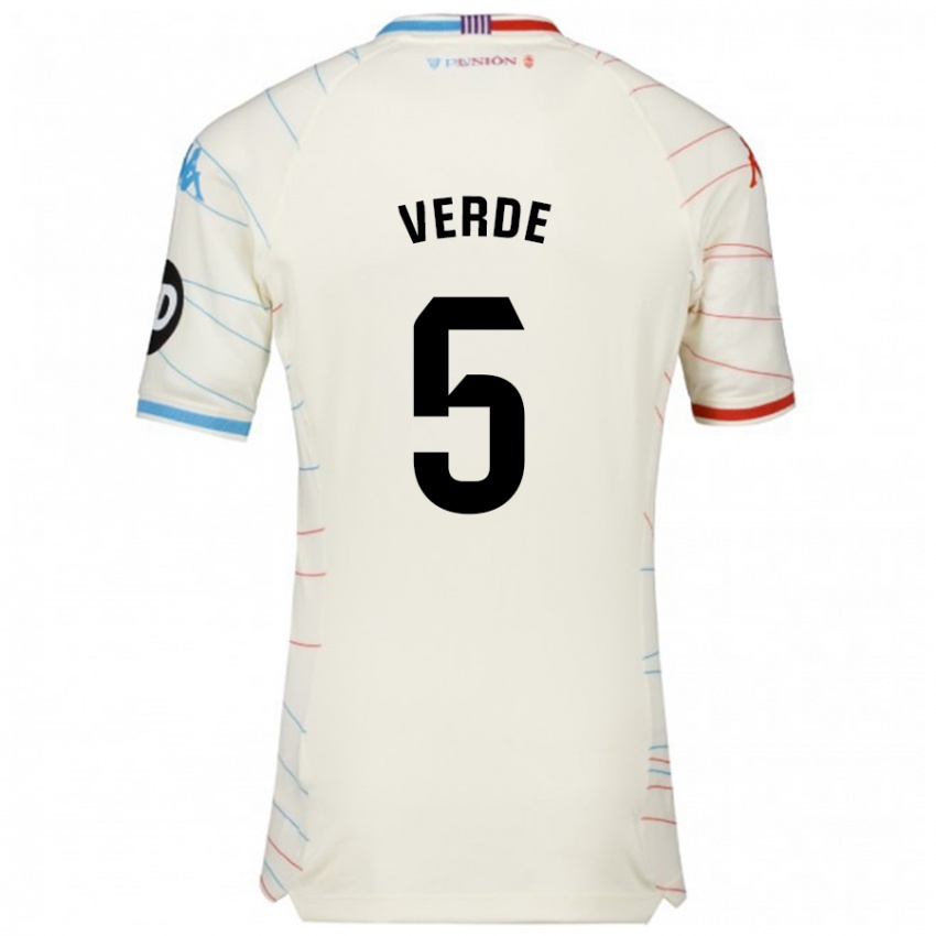 Femme Maillot Adrián Verde #5 Blanc Rouge Bleu Tenues Extérieur 2024/25 T-Shirt Belgique