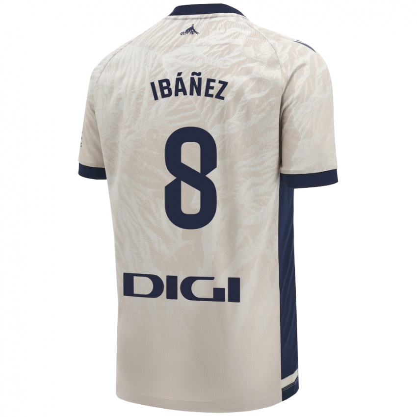 Dames Pablo Ibáñez #8 Lichtgrijs Uitshirt Uittenue 2024/25 T-Shirt België