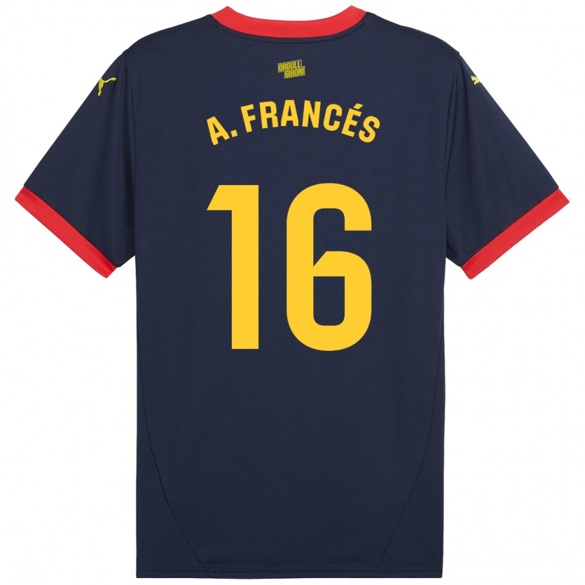 Damen Alejandro Francés #16 Marinerot Auswärtstrikot Trikot 2024/25 T-Shirt Belgien