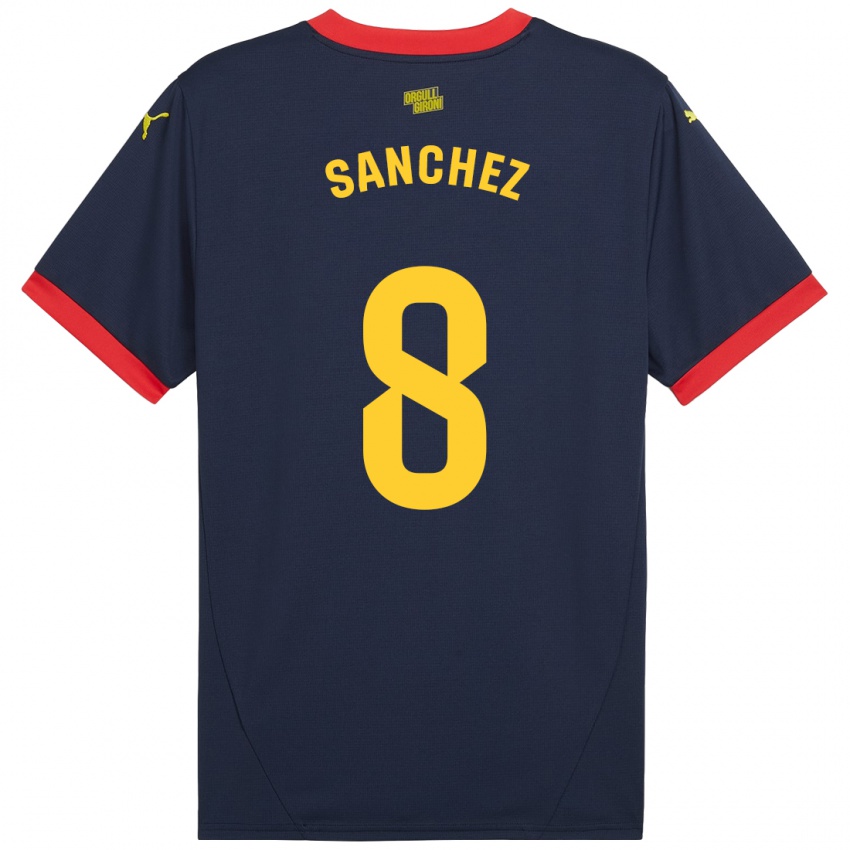 Damen Miguel Ángel Sánchez #8 Marinerot Auswärtstrikot Trikot 2024/25 T-Shirt Belgien