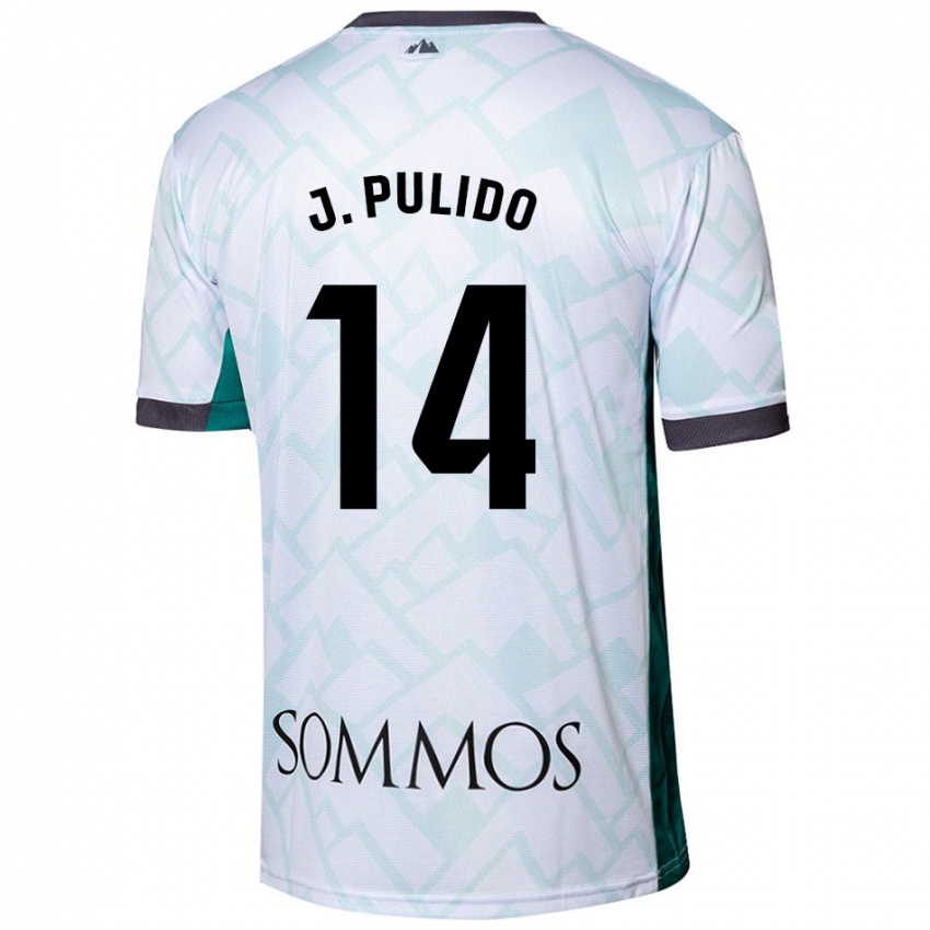 Dames Jorge Pulido #14 Wit Groen Uitshirt Uittenue 2024/25 T-Shirt België