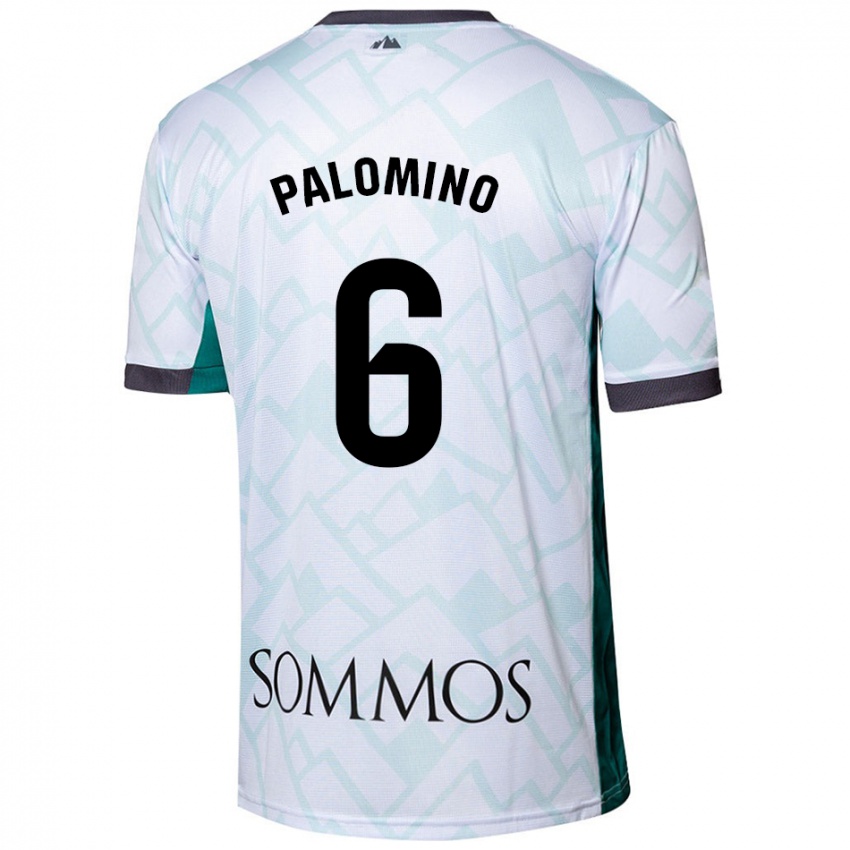 Dames Yolanda Palomino #6 Wit Groen Uitshirt Uittenue 2024/25 T-Shirt België