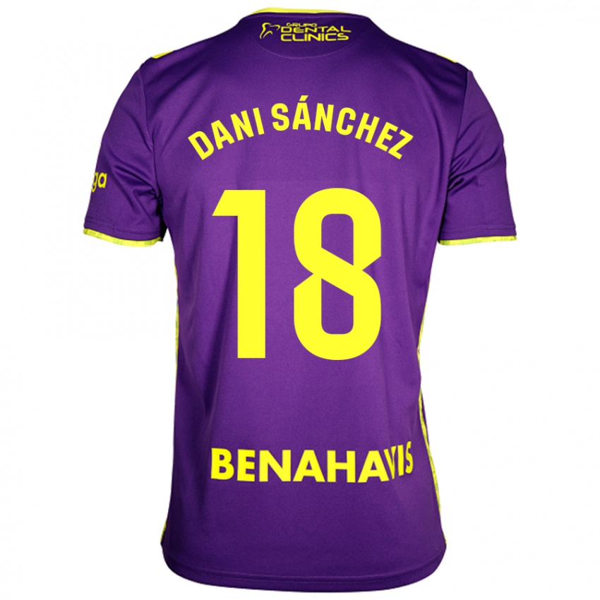 Dames Dani Sánchez #18 Paars Geel Uitshirt Uittenue 2024/25 T-Shirt België