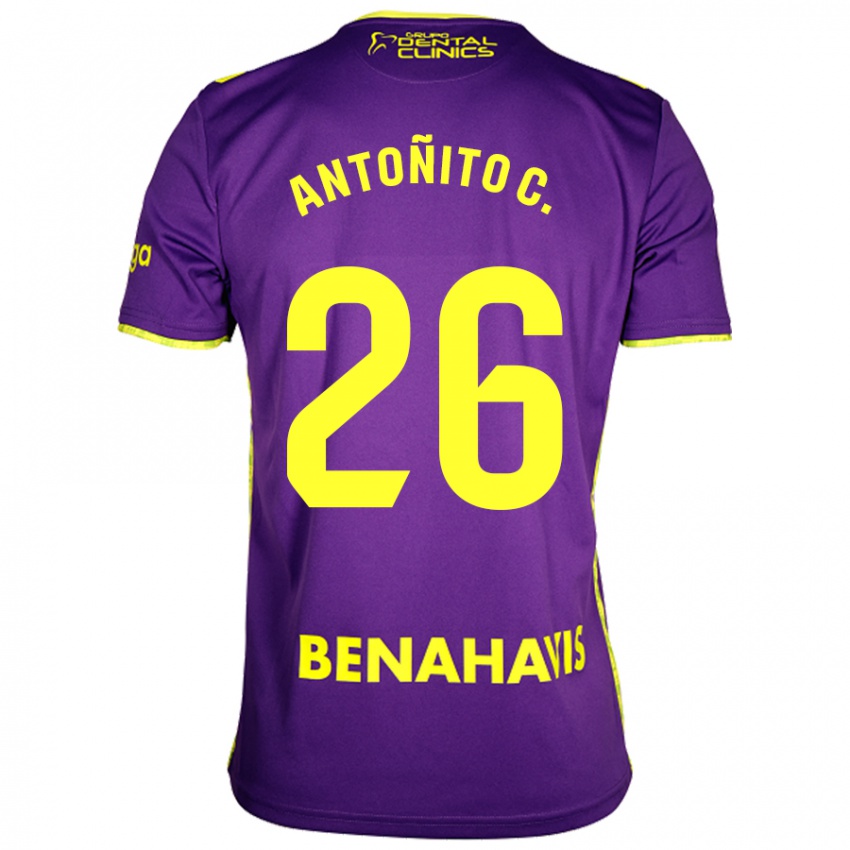 Dames Antonio Cordero #26 Paars Geel Uitshirt Uittenue 2024/25 T-Shirt België