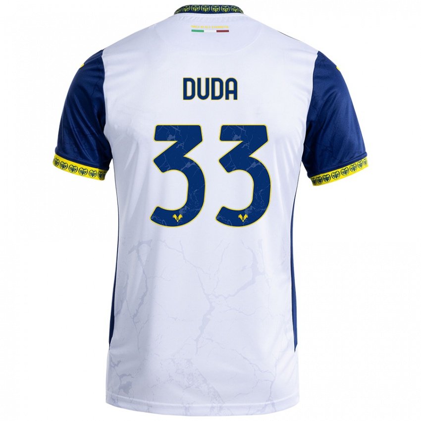 Damen Ondrej Duda #33 Weiß Blau Auswärtstrikot Trikot 2024/25 T-Shirt Belgien