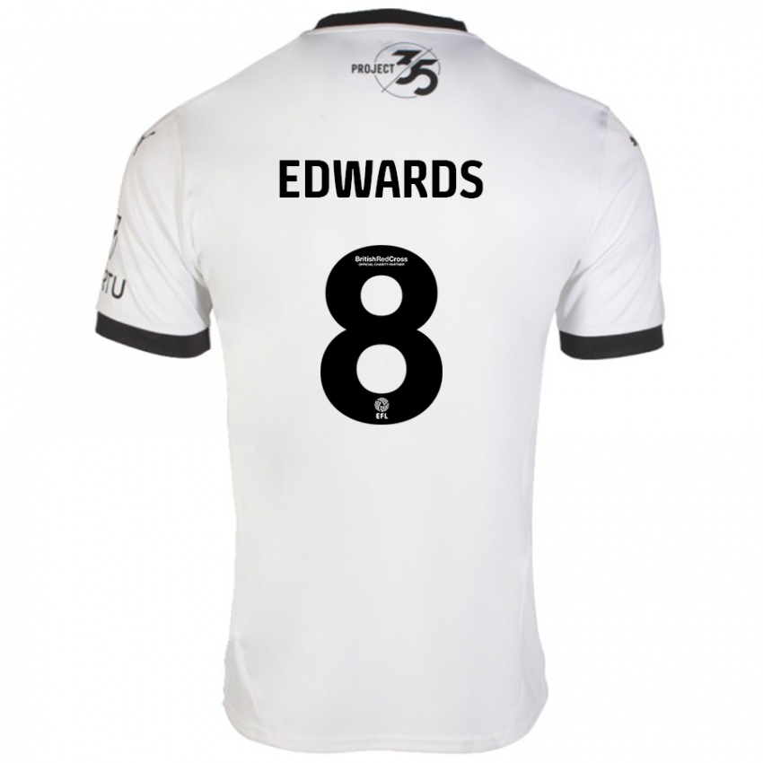 Dames Joe Edwards #8 Wit Zwart Uitshirt Uittenue 2024/25 T-Shirt België