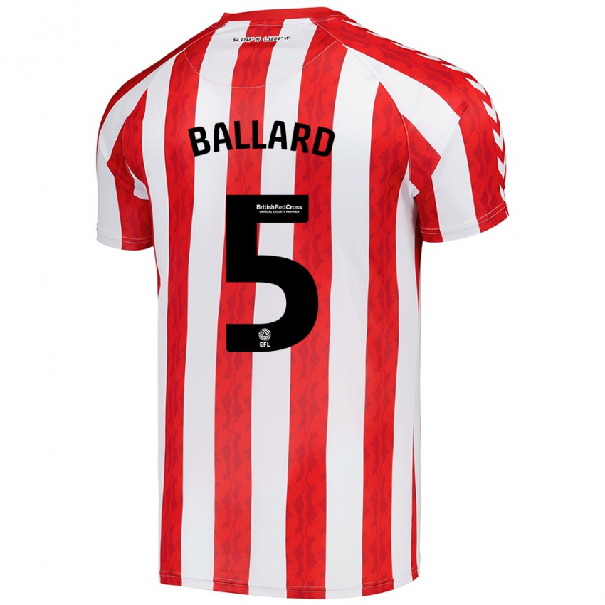 Kinder Daniel Ballard #5 Rot Weiß Heimtrikot Trikot 2024/25 T-Shirt Belgien