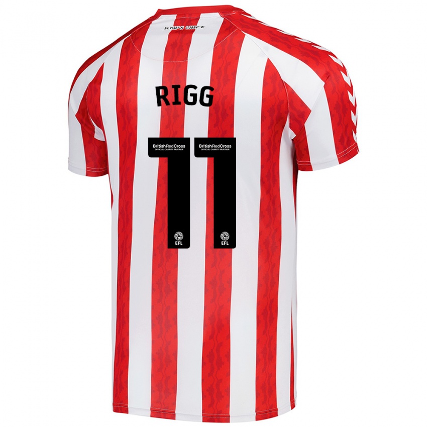 Kinderen Chris Rigg #11 Rood Wit Thuisshirt Thuistenue 2024/25 T-Shirt België