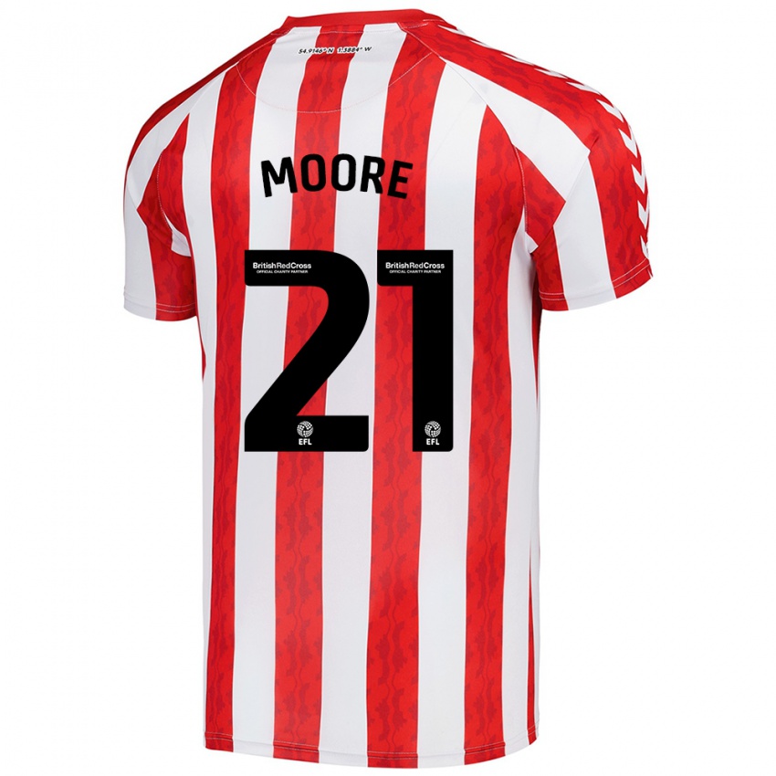 Kinderen Simon Moore #21 Rood Wit Thuisshirt Thuistenue 2024/25 T-Shirt België