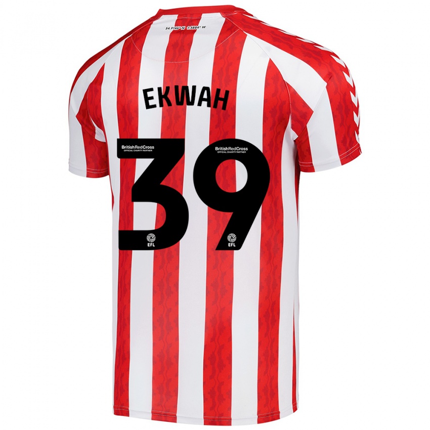 Kinderen Pierre Ekwah #39 Rood Wit Thuisshirt Thuistenue 2024/25 T-Shirt België