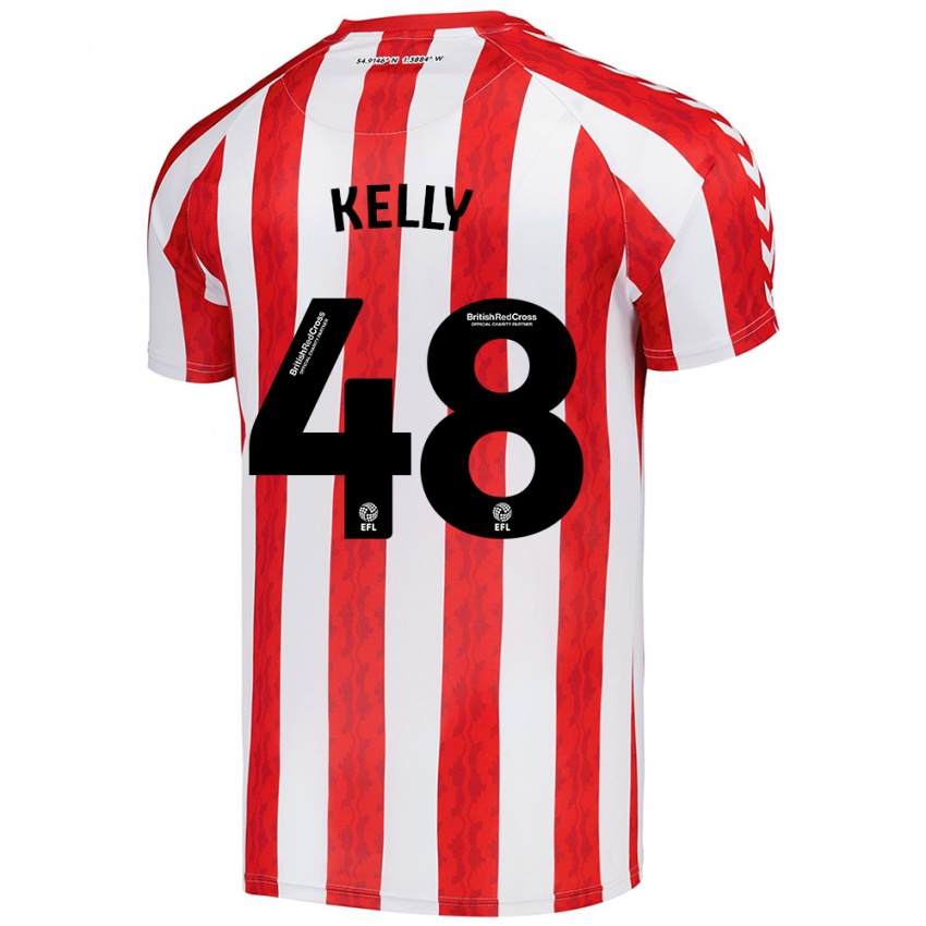 Kinder Caden Kelly #48 Rot Weiß Heimtrikot Trikot 2024/25 T-Shirt Belgien