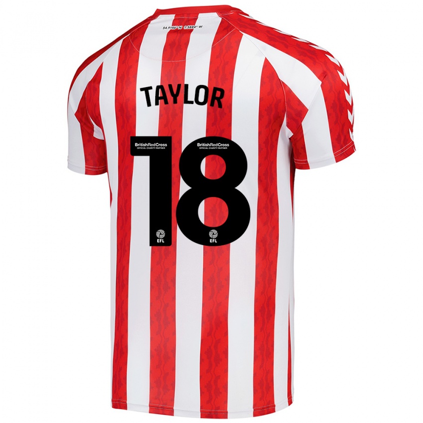 Kinderen Ellis Taylor #18 Rood Wit Thuisshirt Thuistenue 2024/25 T-Shirt België