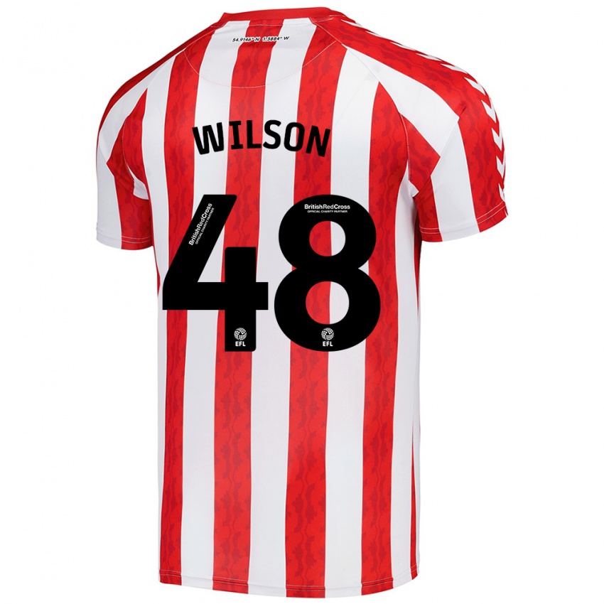 Kinder Callum Wilson #48 Rot Weiß Heimtrikot Trikot 2024/25 T-Shirt Belgien