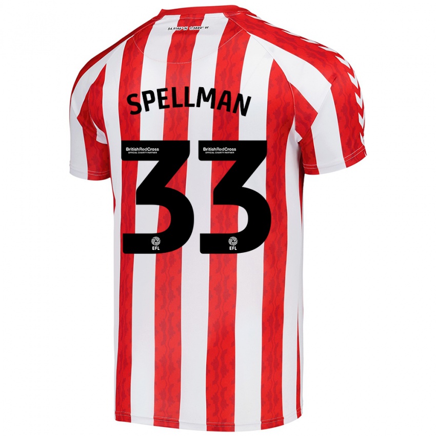 Kinder Michael Spellman #33 Rot Weiß Heimtrikot Trikot 2024/25 T-Shirt Belgien