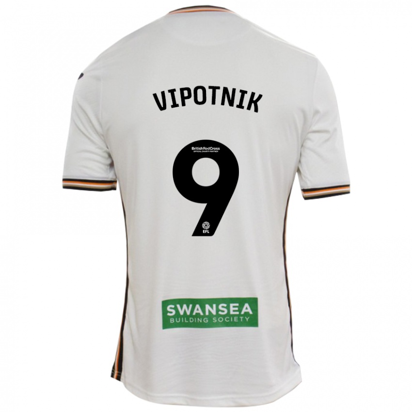 Kinderen Zan Vipotnik #9 Wit Thuisshirt Thuistenue 2024/25 T-Shirt België