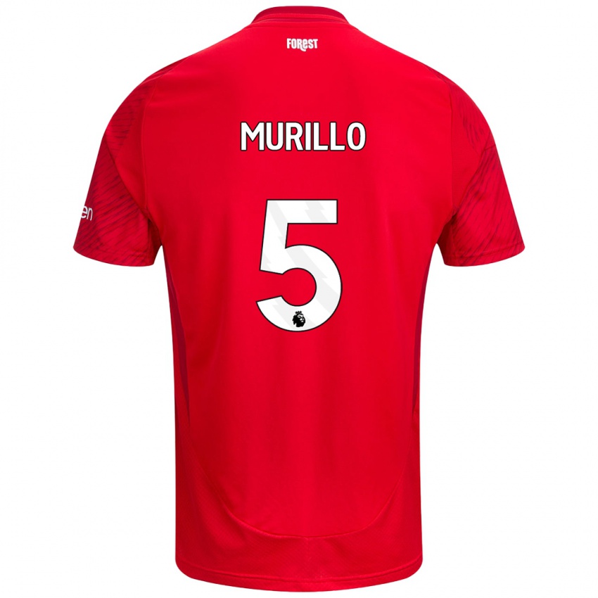 Enfant Maillot Murillo #5 Rouge Blanc Tenues Domicile 2024/25 T-Shirt Belgique