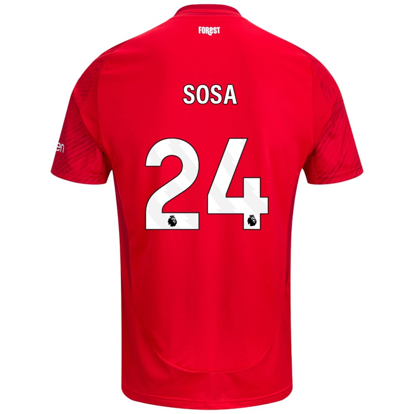 Kinderen Ramón Sosa #24 Rood Wit Thuisshirt Thuistenue 2024/25 T-Shirt België