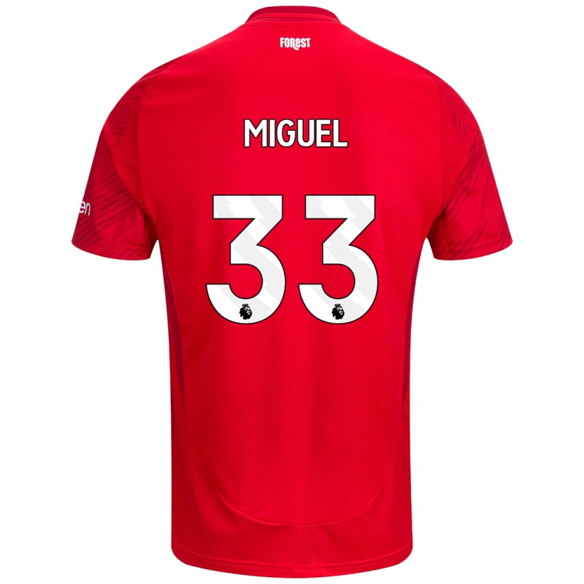 Kinderen Carlos Miguel #33 Rood Wit Thuisshirt Thuistenue 2024/25 T-Shirt België