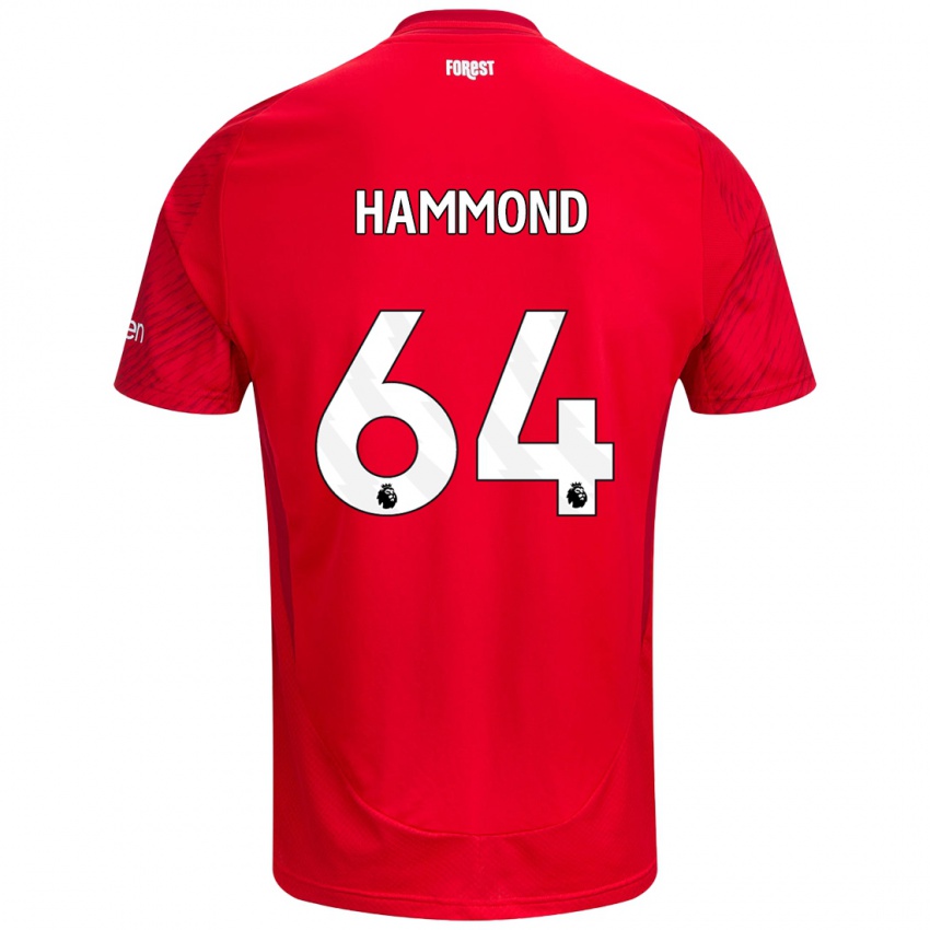 Enfant Maillot Ben Hammond #64 Rouge Blanc Tenues Domicile 2024/25 T-Shirt Belgique