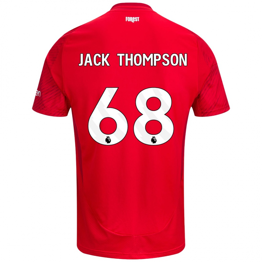 Enfant Maillot Jack Thompson #68 Rouge Blanc Tenues Domicile 2024/25 T-Shirt Belgique