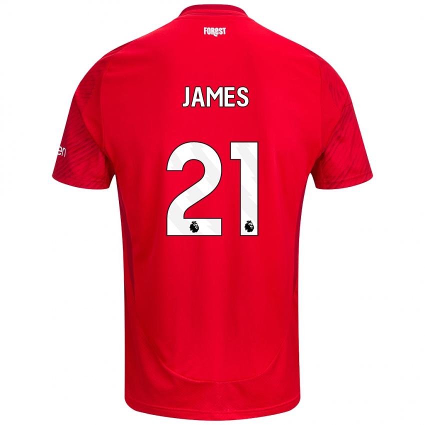 Enfant Maillot Hayley James #21 Rouge Blanc Tenues Domicile 2024/25 T-Shirt Belgique