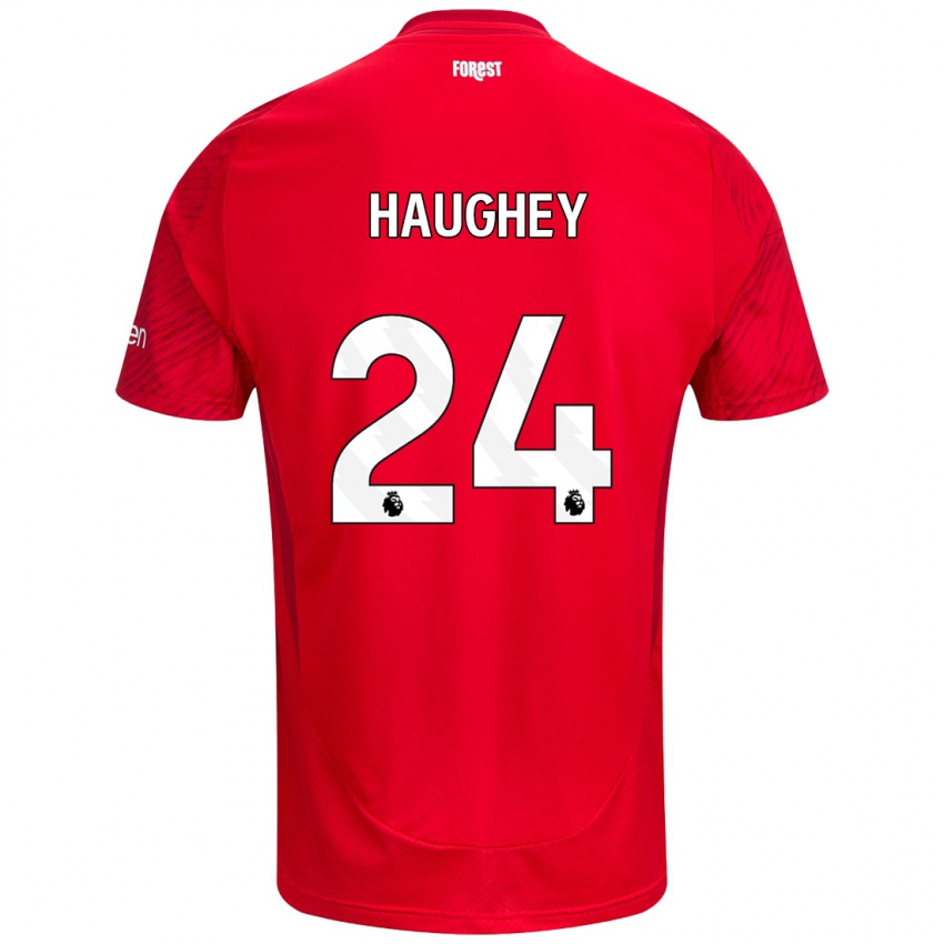 Enfant Maillot Ella Haughey #24 Rouge Blanc Tenues Domicile 2024/25 T-Shirt Belgique