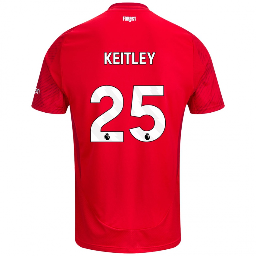 Enfant Maillot Alice Keitley #25 Rouge Blanc Tenues Domicile 2024/25 T-Shirt Belgique